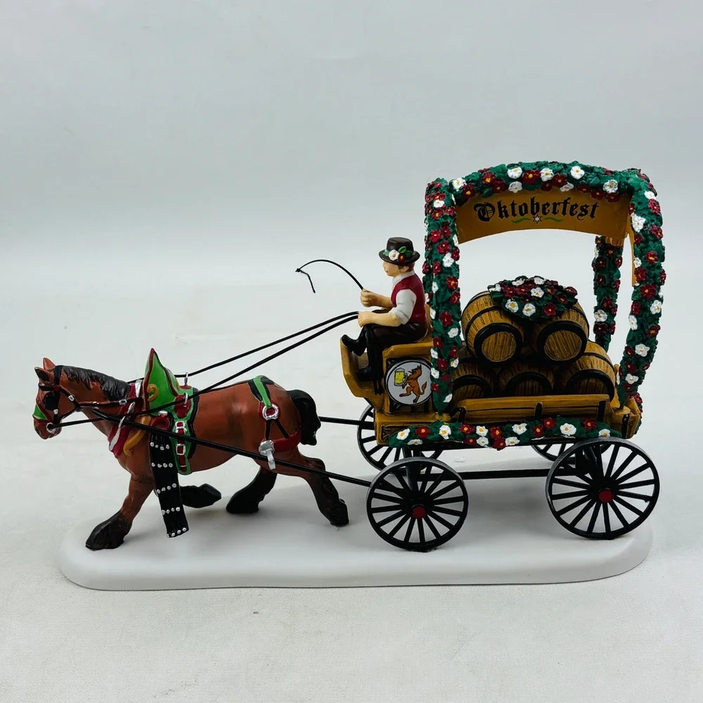 Dept 56 Alpine Village Wolfstein Beer Wagon Oktoberfest Horse Carriage 808756‎